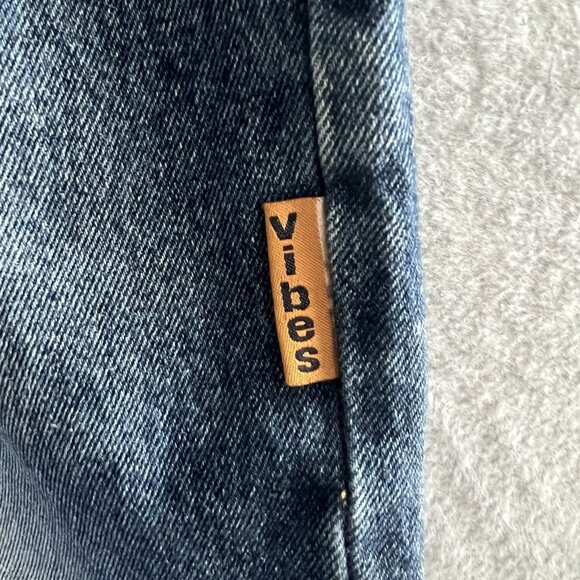 Vibes Gold Label Jeans Shorts Men SZ 38 Denim Cyber Baggy Wide Leg Pipe VTG Y2K - Picture 8 of 12
